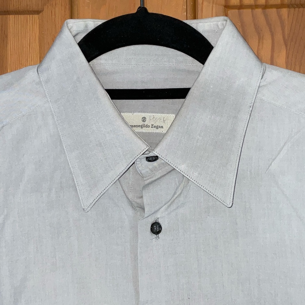 Ermenegildo Zegna Light Gray Dress Shirt 16.5